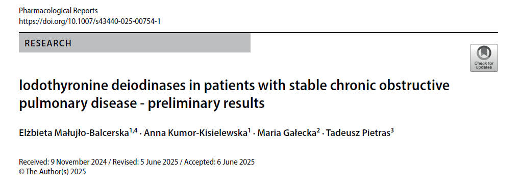 Artykuł dr hab. n. med. Elżbiety Małujło-Balcerskiej opublikowany w „Pharmacological Reports”